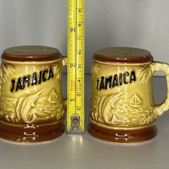 Vintage Jamaica Souvenir Salt & Pepper Shaker Mug Style - Picture 2 of 7